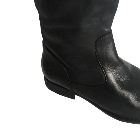 Born Boots Womens Size 9.5 Black Leather Knee High Wide Calf Riding Zip F71009 - Picture 8 of 13